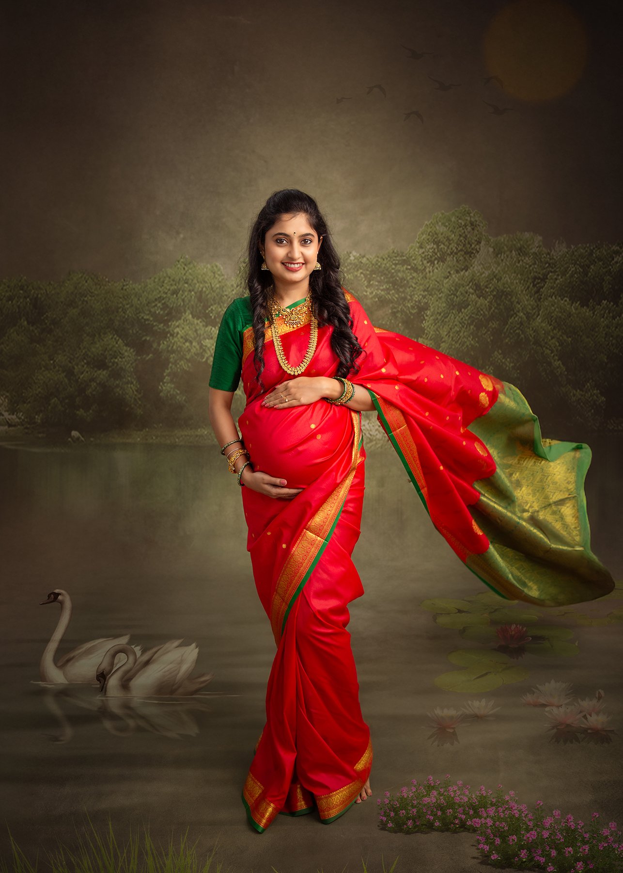 Best Maternity Photographer for Traditional Outfit in Bangalore Vinusiamges Traditional COVER