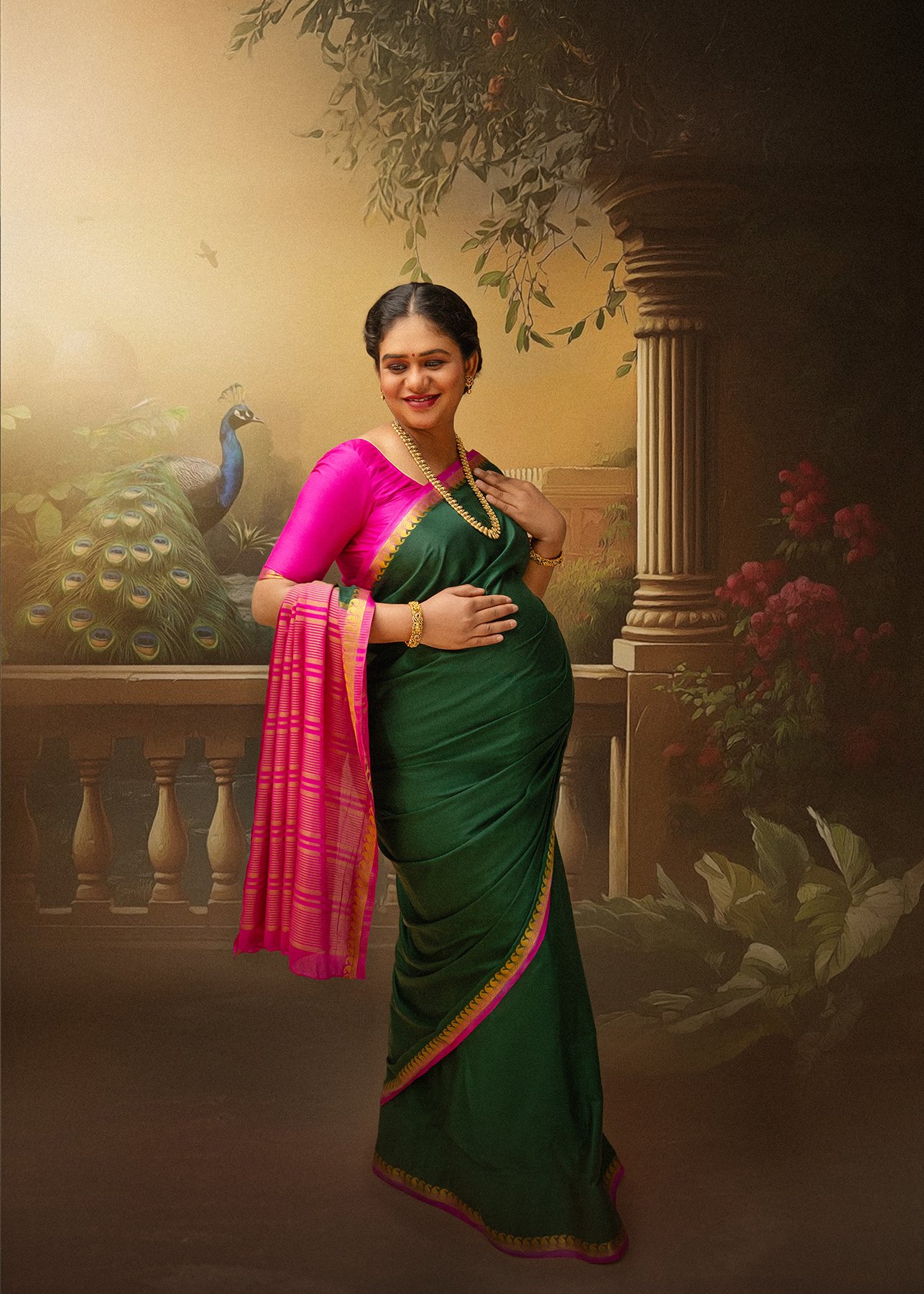 Best Traditional Maternity Photography with Ravi Varma Theme in Bangalore at Vinu's images