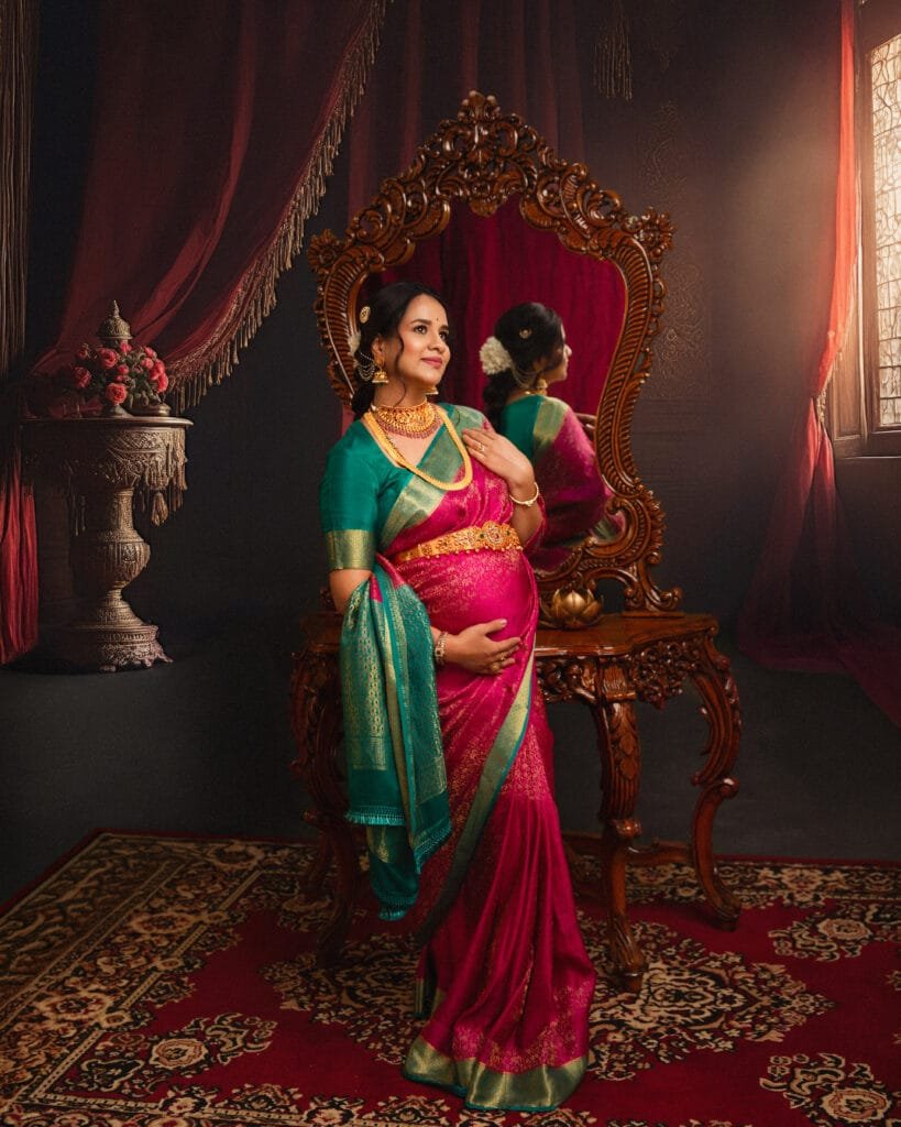 traditional maternity photoshoot in bangalore