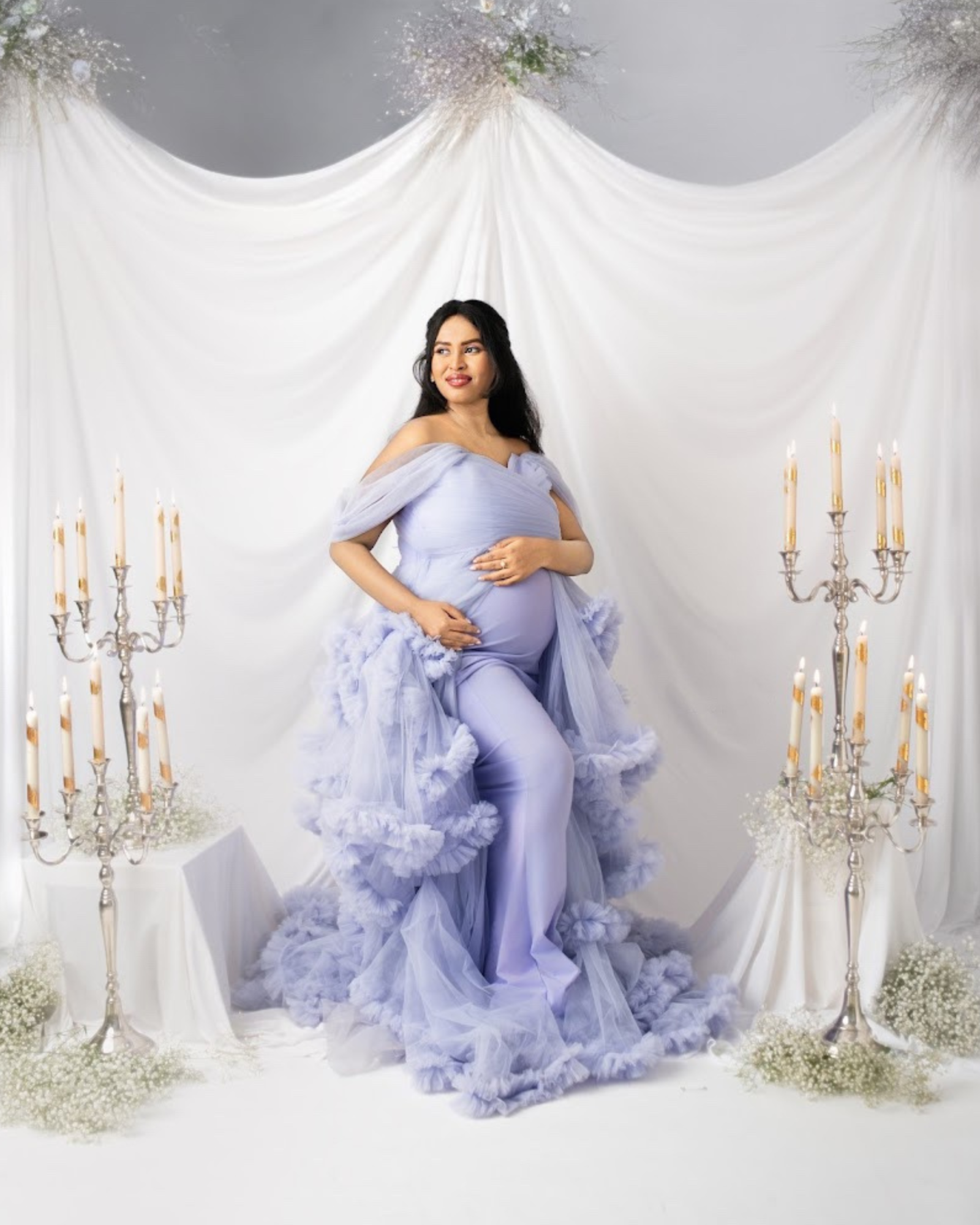 Lavender Ruffled Gown
