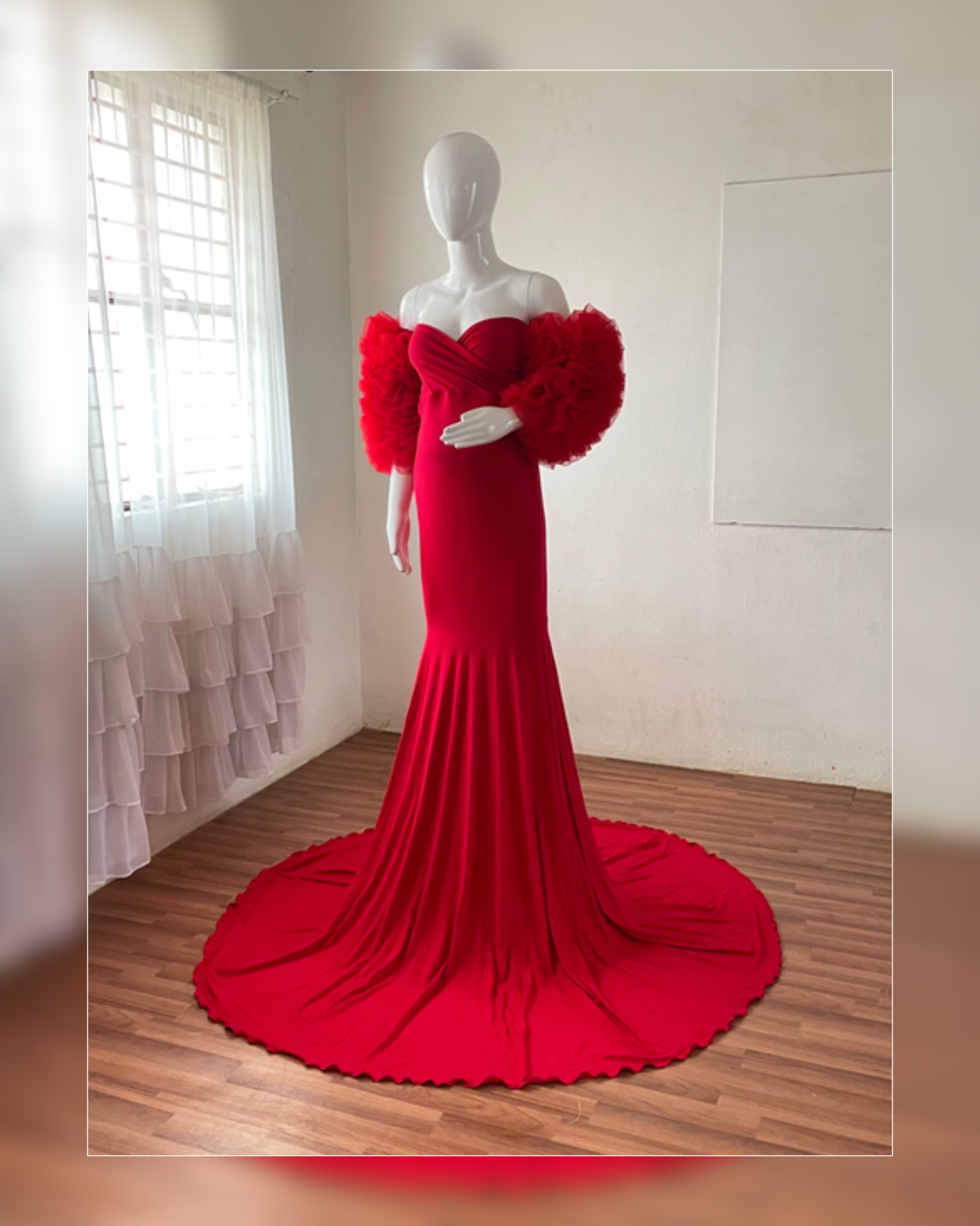 Red Maternity Gown